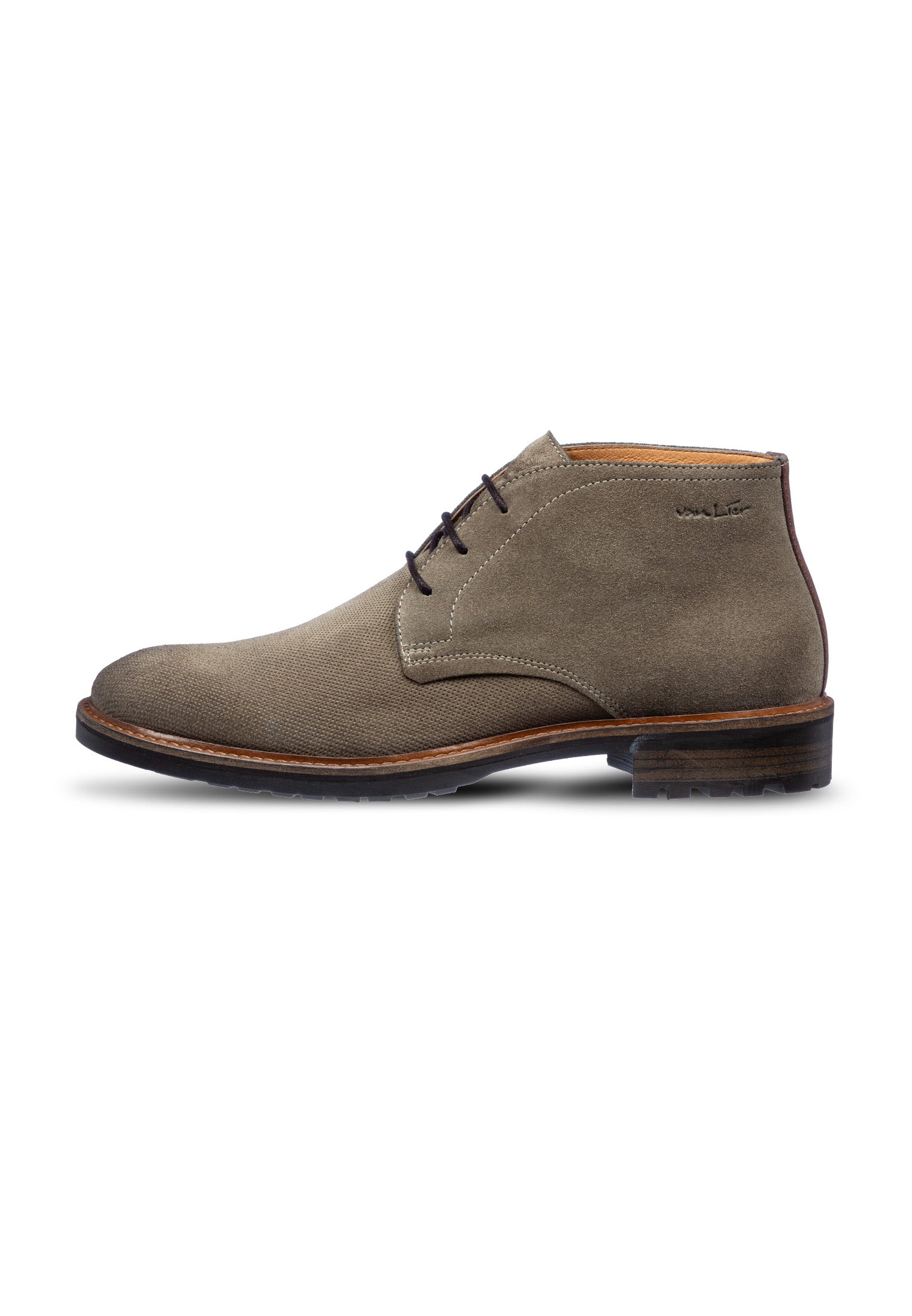 Taupe suède Rigi halfhoge veterschoen
