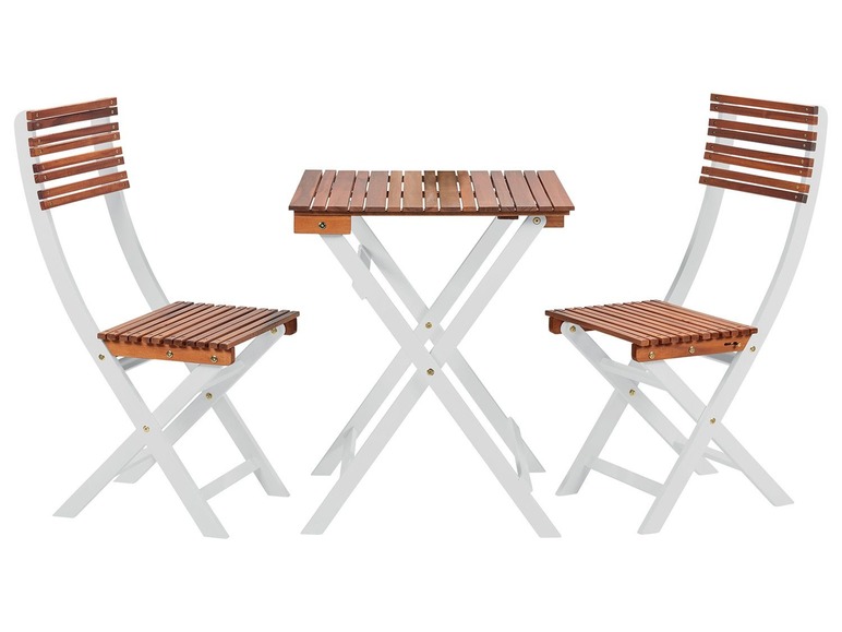 FLORABEST balkon meubels set, met 2 stoelen en 1 tafel, gemaakt van acaciahout, weerbestendig