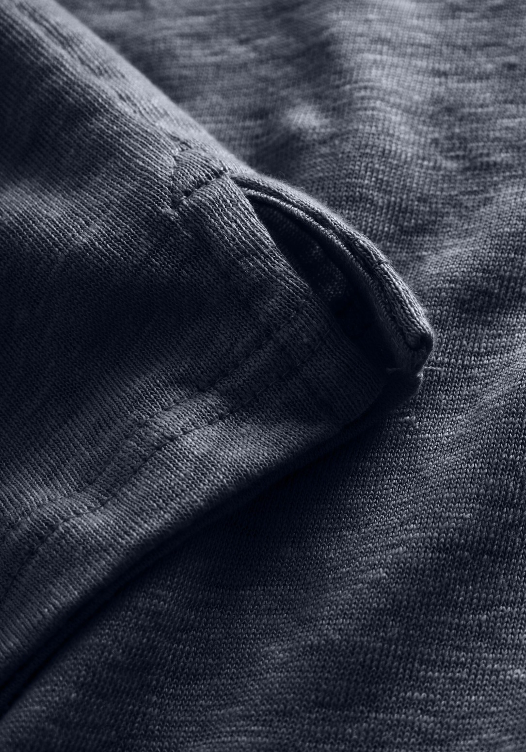 Knowledge Cotton Apparel Leinen Poloshirt Total Eclipse