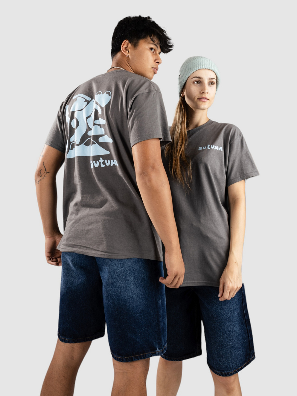 Autumn Headwear Peak Plant T-Shirt charcoal