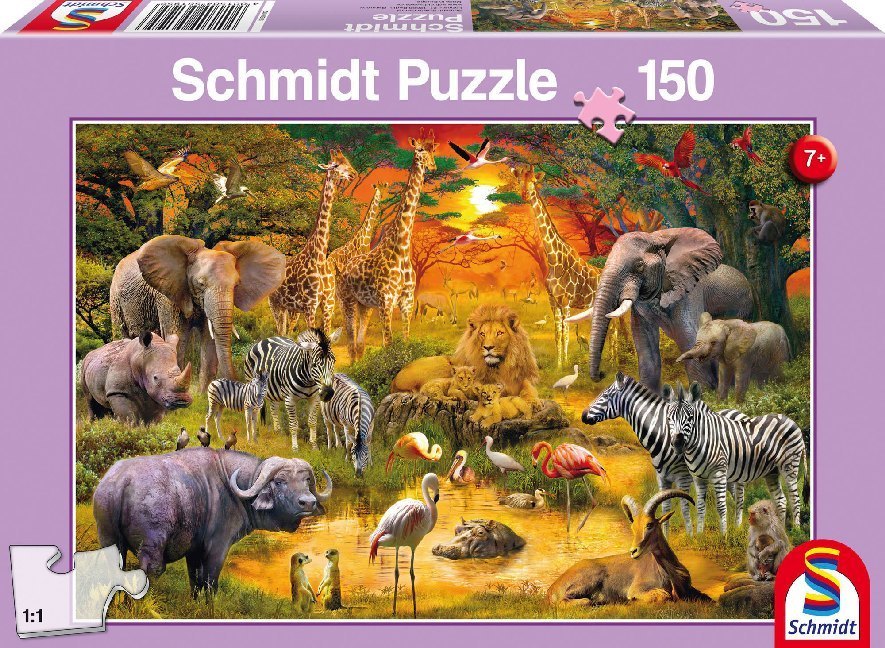 Schmidt Puzzle 150 - Tiere in Afrika (Kinderpuzzle)