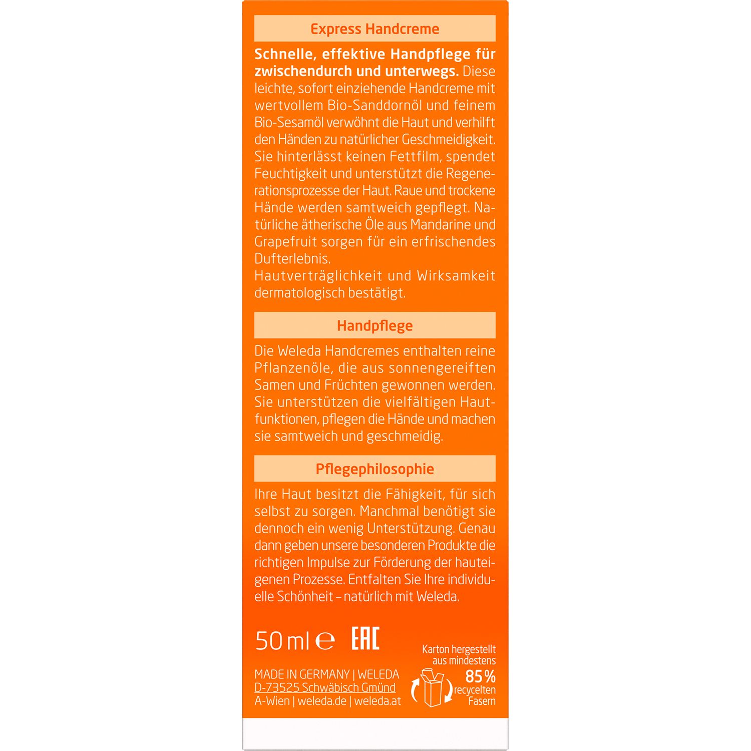 Weleda Sanddorn Express Handcreme