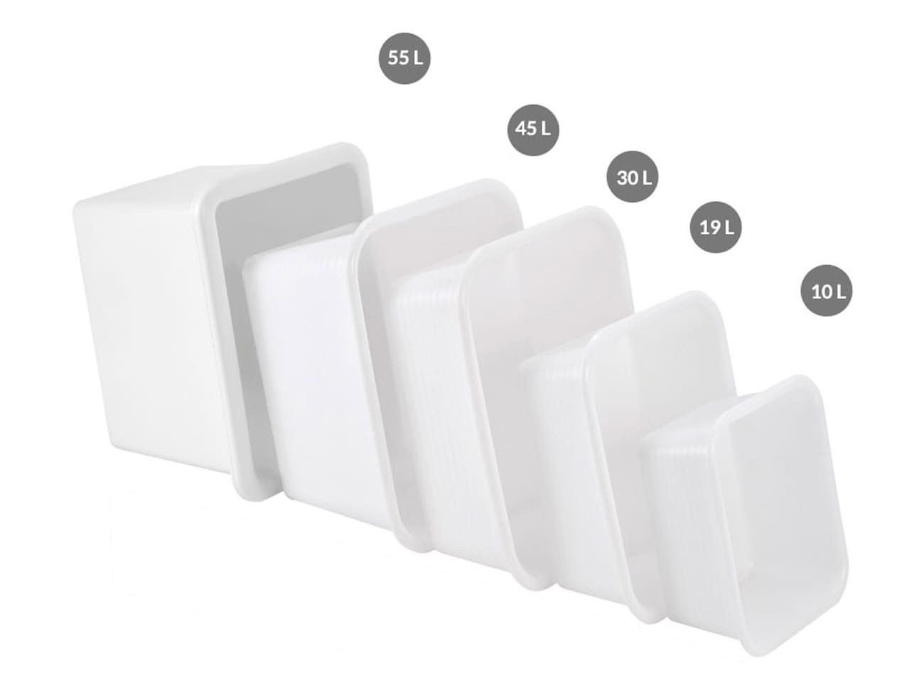 Bac renforcé emboitable 45 L - 55 x 44 x ht 30 cm - Gilac