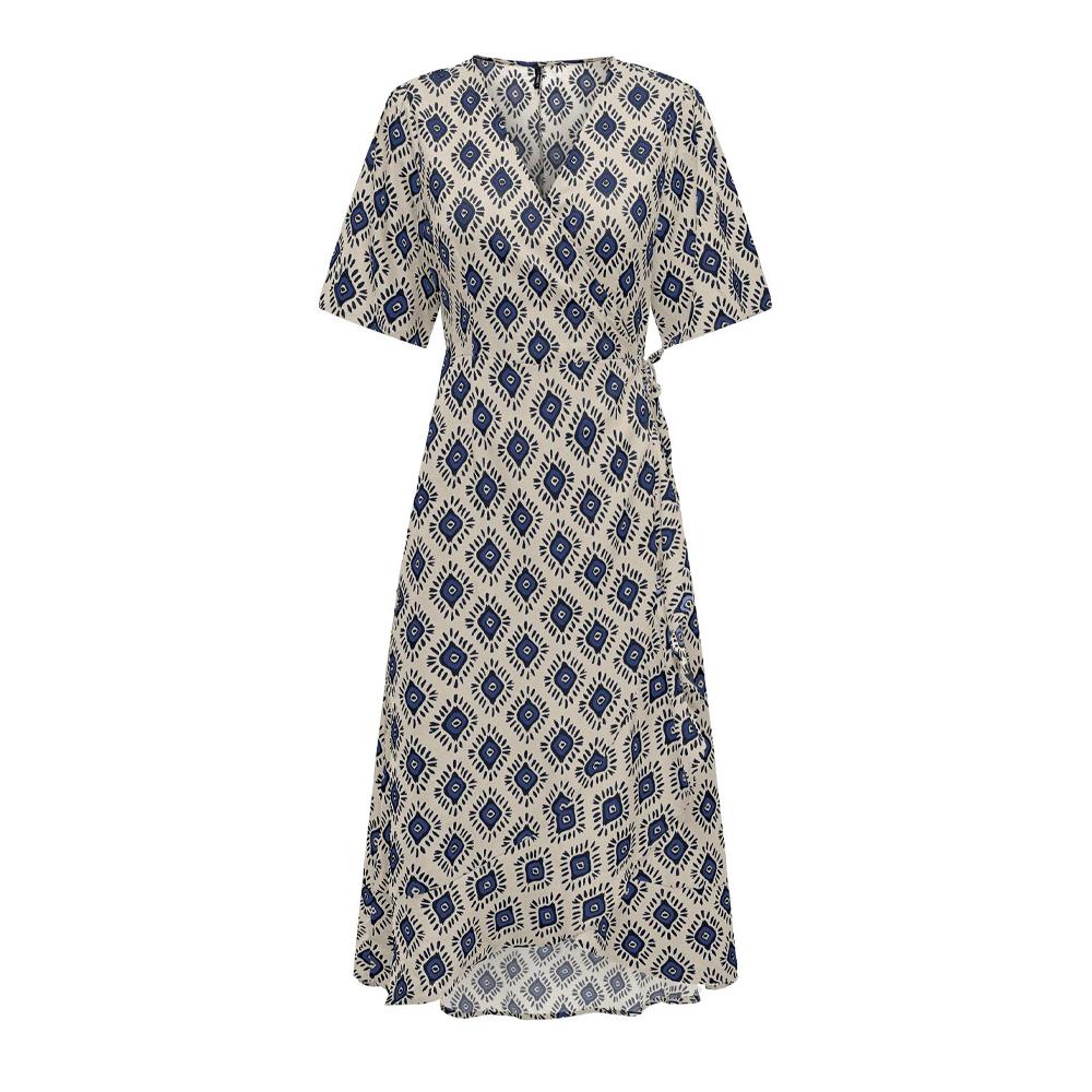 Only Robe longue Bleu/Blanc/Noir Femme Only Leah