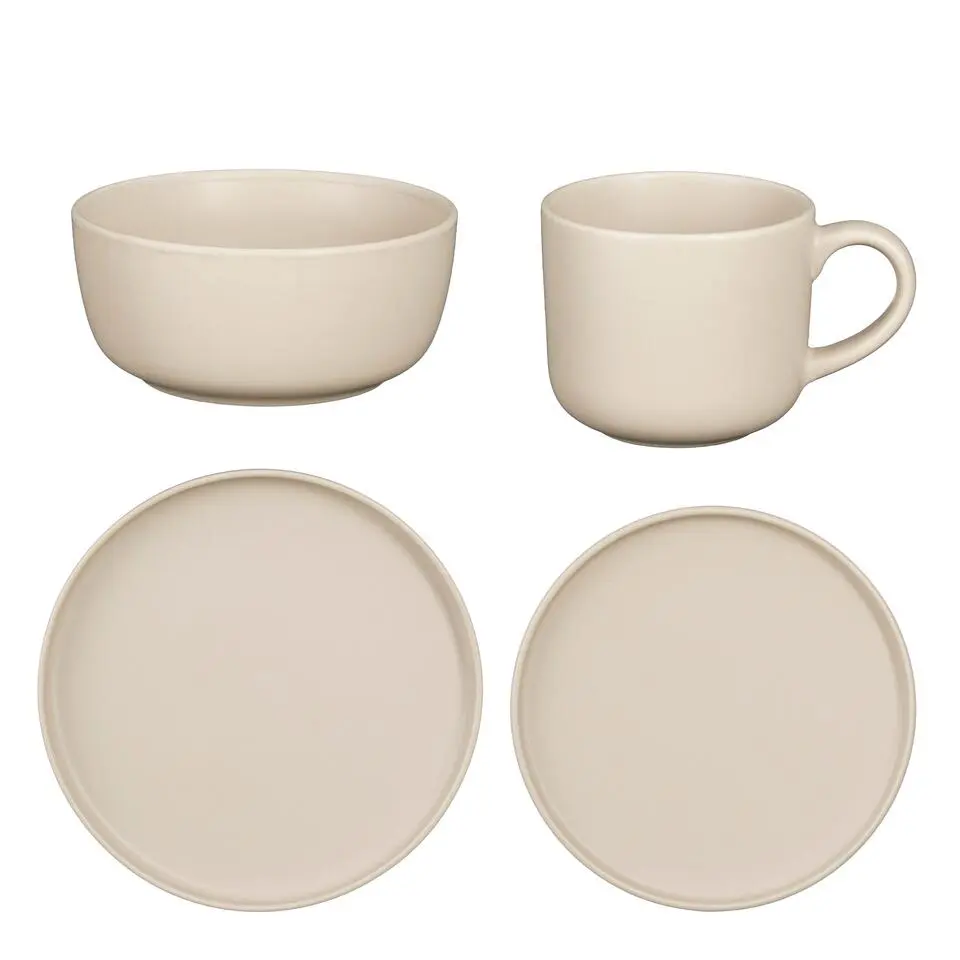 Mica Decorations Ozzu Serviesset 4 Persoons - Steengoed - Taupe