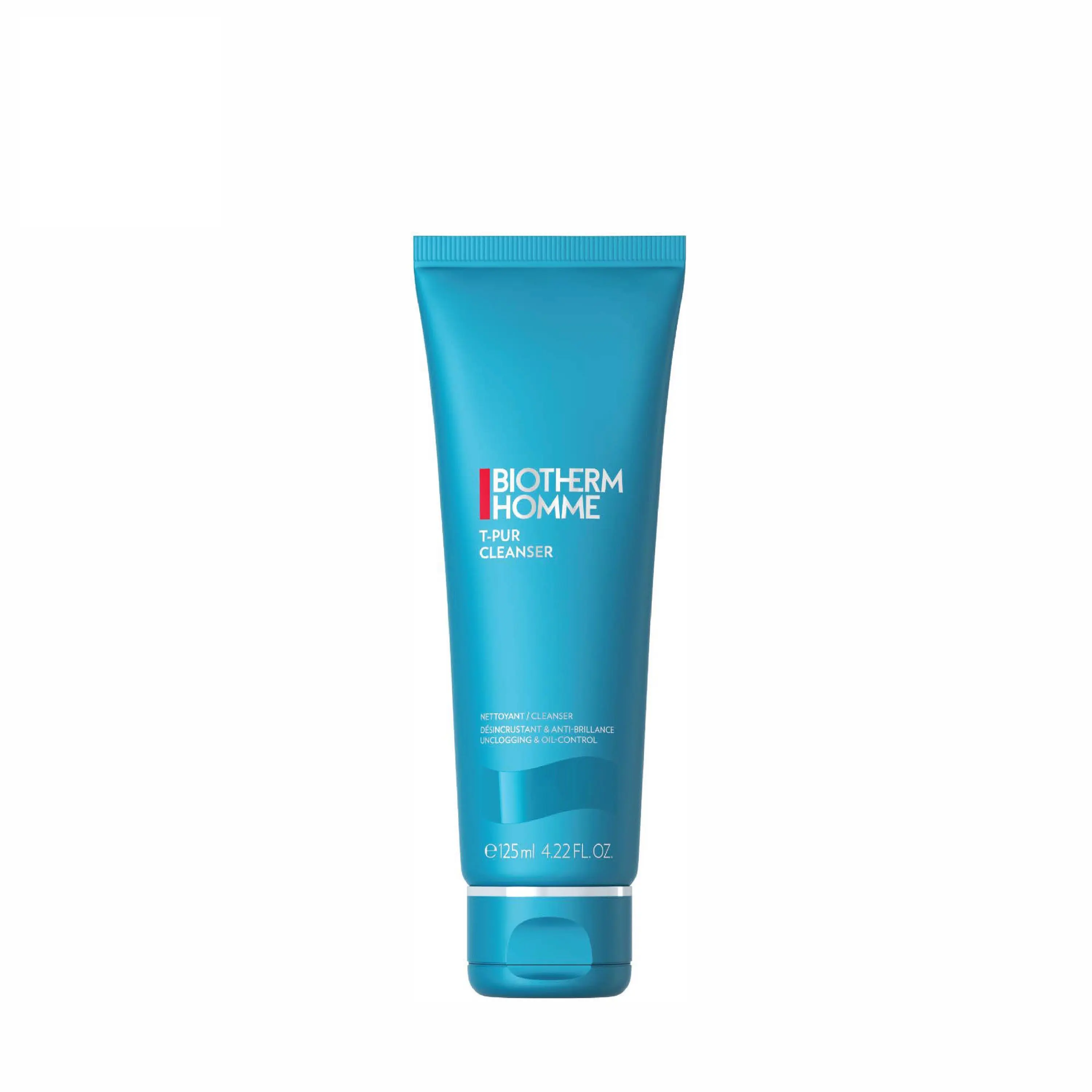 Biotherm - T-Pur Nettoyant 125ML Nettoyant purifiant visage homme peau grasse Tube 125 ml - Nouveautés