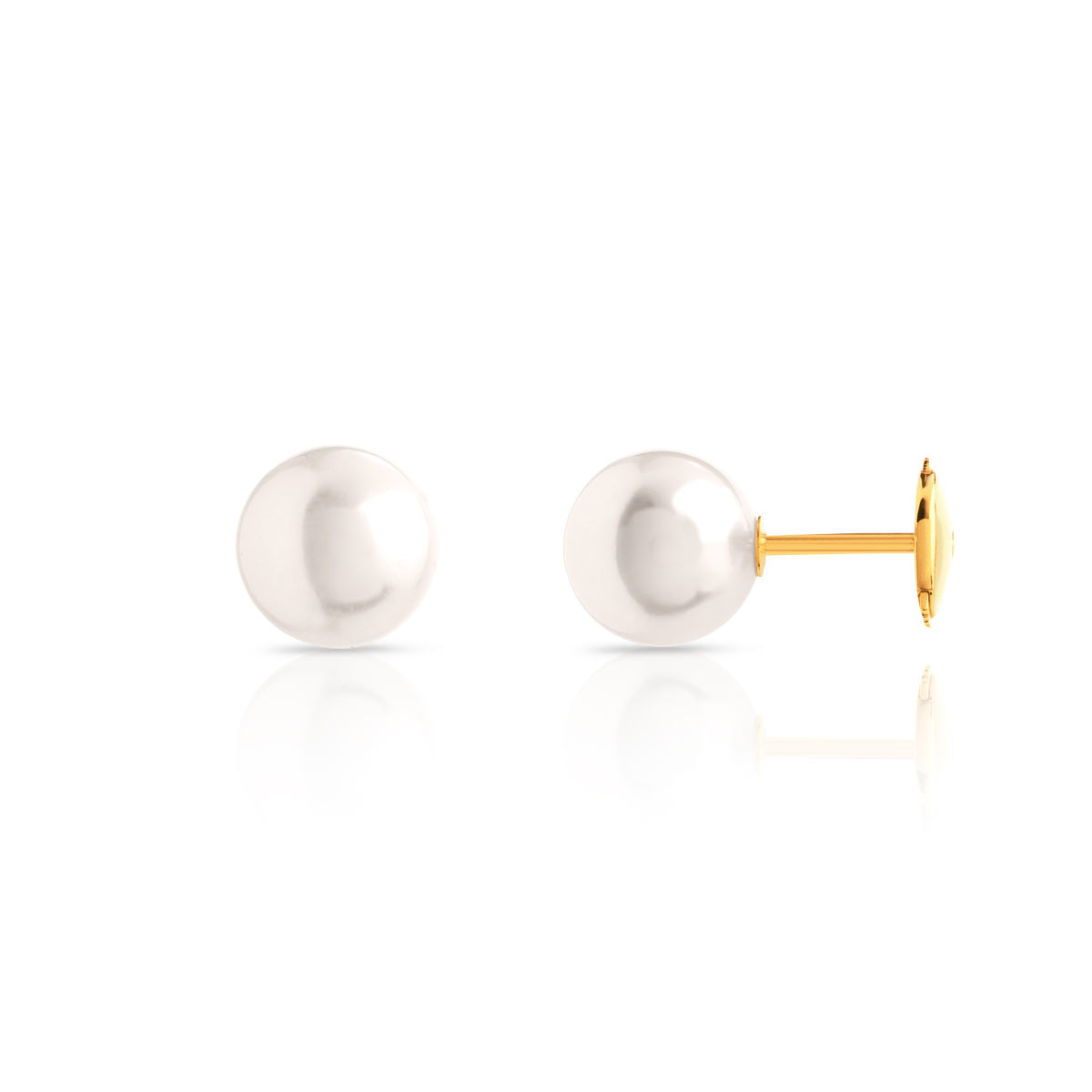 Boucles d'oreilles or 750 jaune perles de culture du Japon