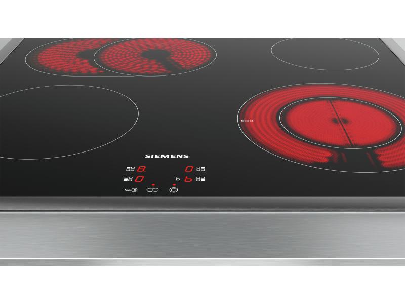 Siemens Glaskeramik-Kochfeld EF645BNN1E Flachrahmen-Design Glaskeramik-Kochfeld mit 4 Herdplatten
