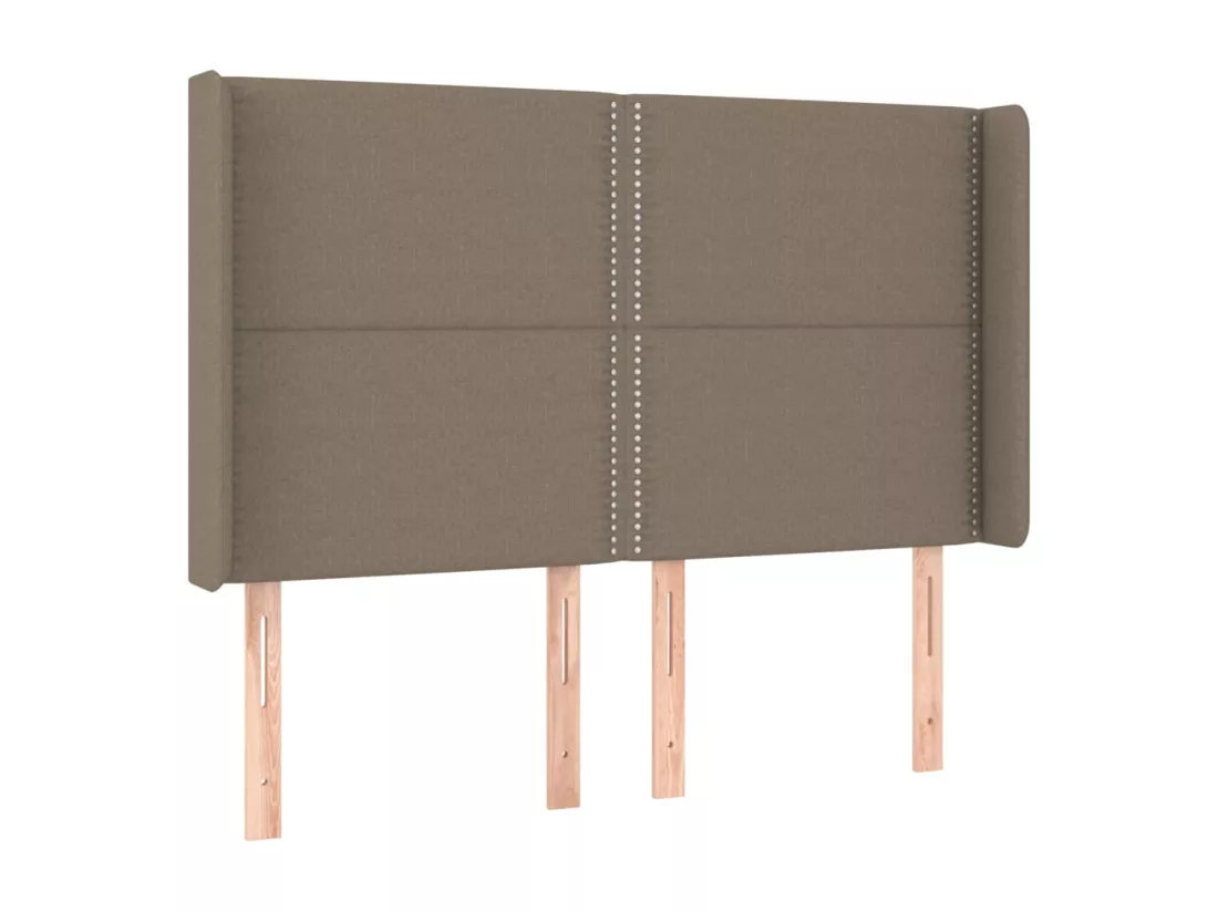 Sommier tapissier avec matelas et LED Taupe 140x190 cm Tissu