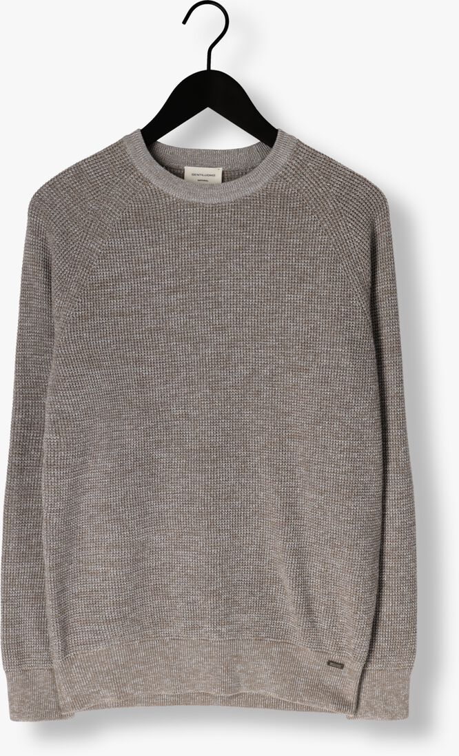 taupe gentiluomo trui round ls raglan