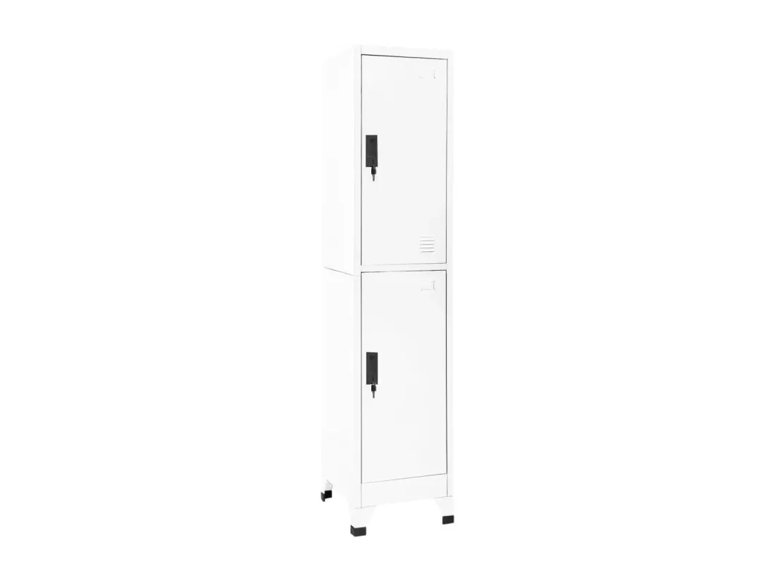 Armoire à casiers Blanc 38x45x180 cm Acier