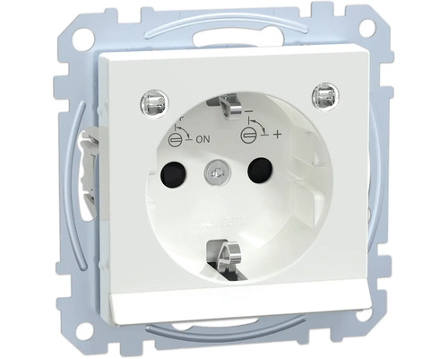 Merten MEG2304-0325 stopcontact met verhoogde aanraakbeveiliging + M-Pure lichtpunt, actief wit/glanzend