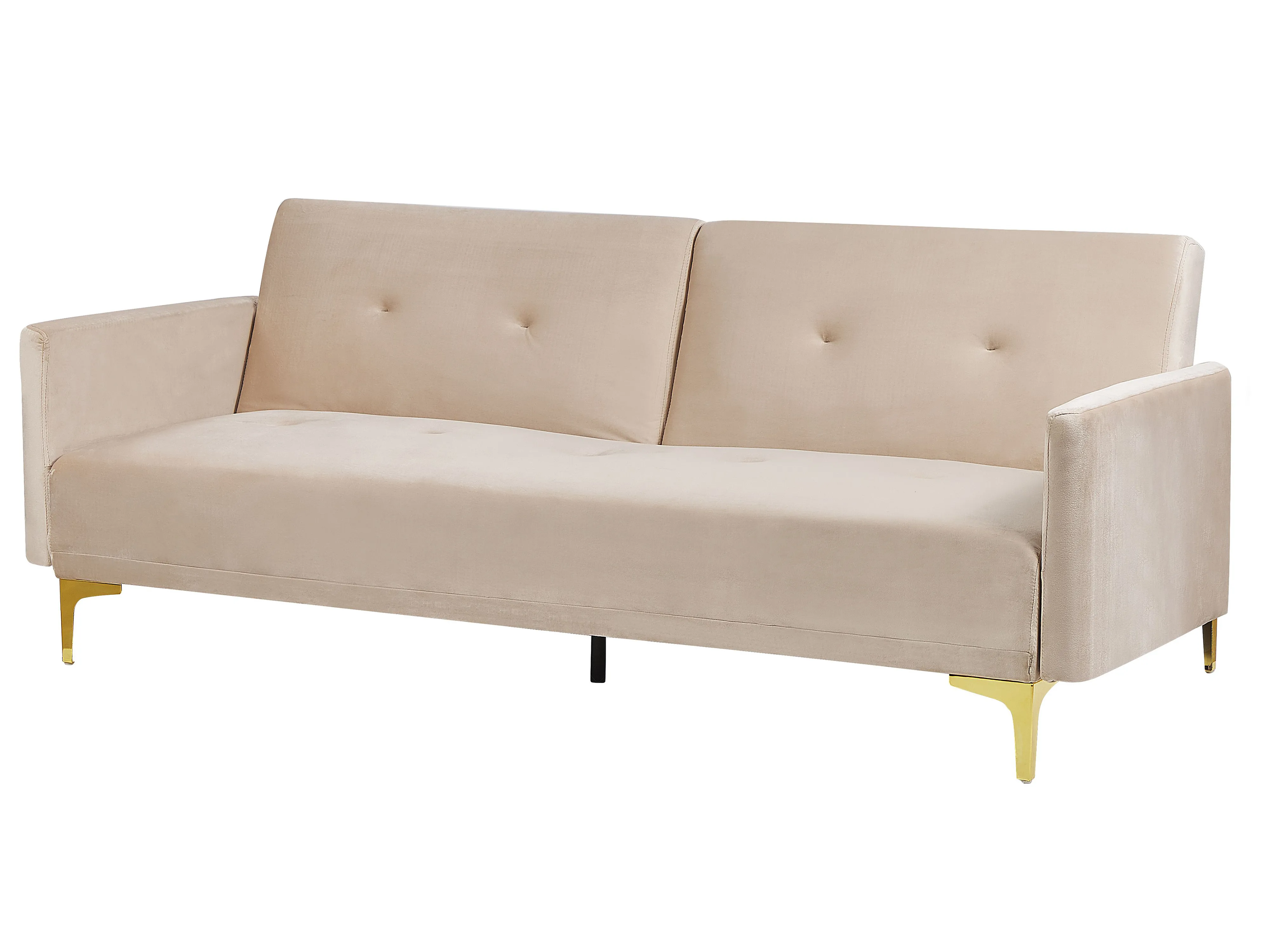 Slaapbank 3-zits LUCAN Fluweel Beige