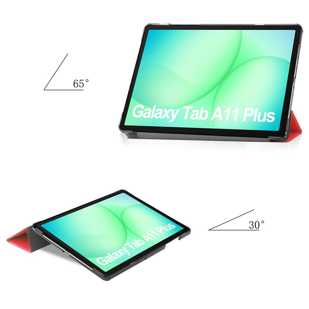 Samsung Galaxy Tab A11  Plus / A9  Plus Leder Tasche Flip Cover Hülle - Rot