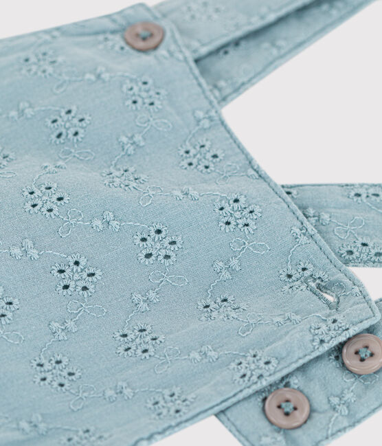 Salopette courte bébé en broderie anglaise