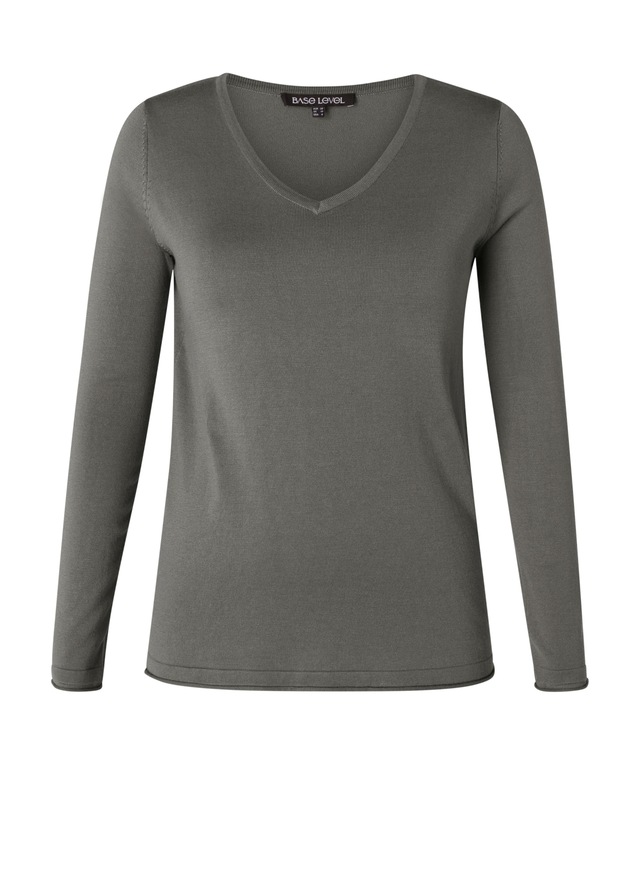 Base Level Curvy Strickpullover »Anine«, mit V-Ausschnitt