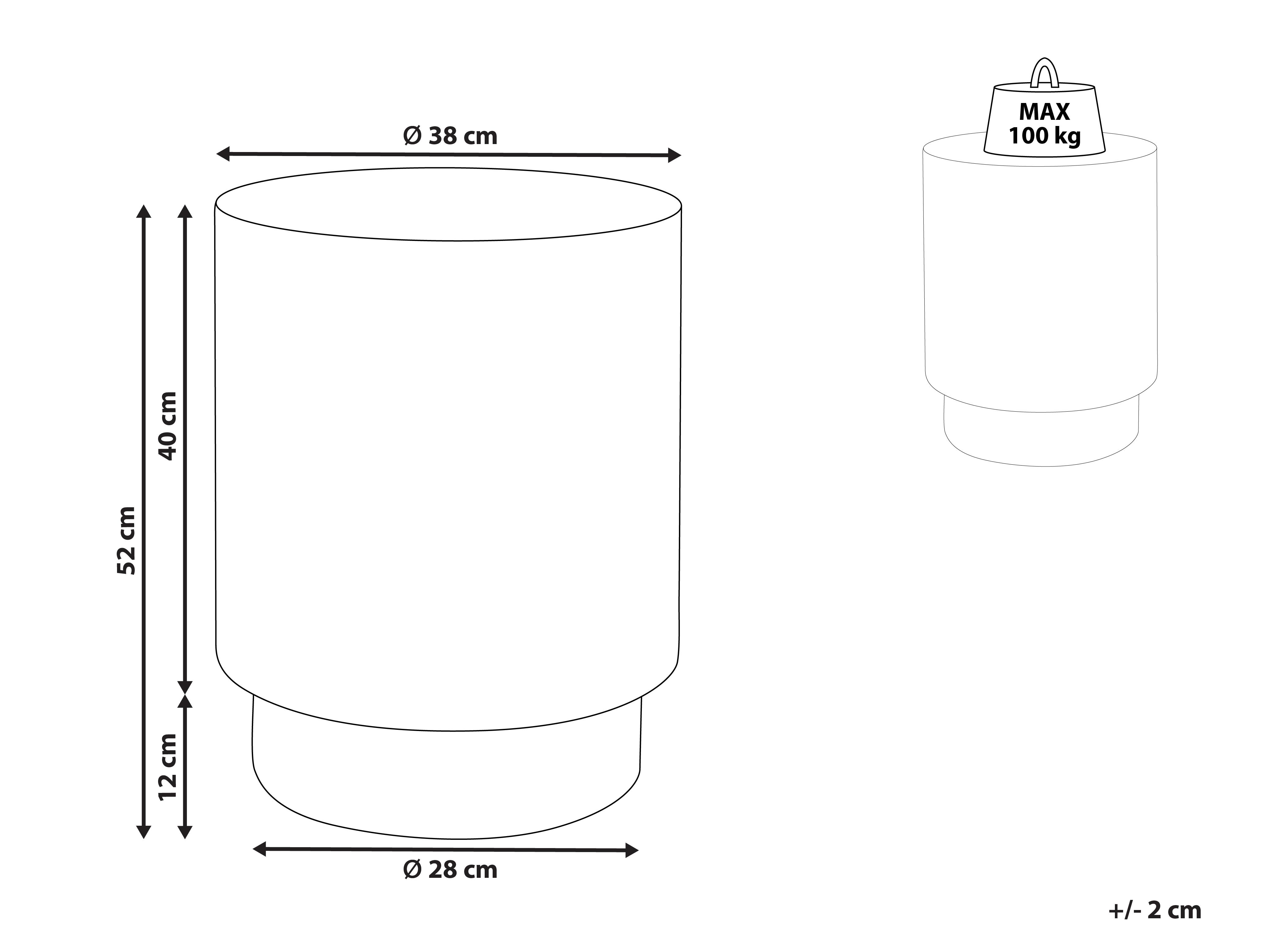 Bijzettafel BICCARI 38 cm 38 cm Wit