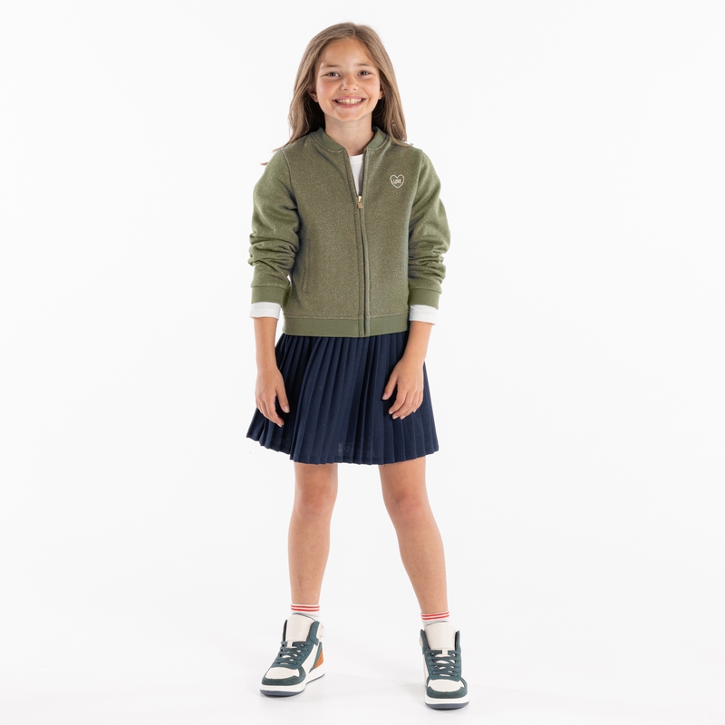 Teddy zippé irisé vert fille