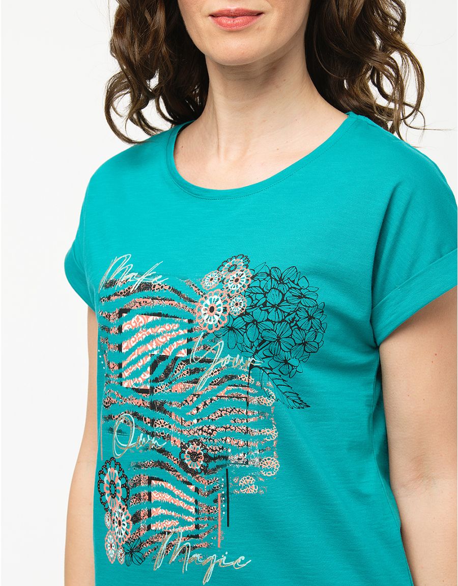 T-shirt vert 100% coton