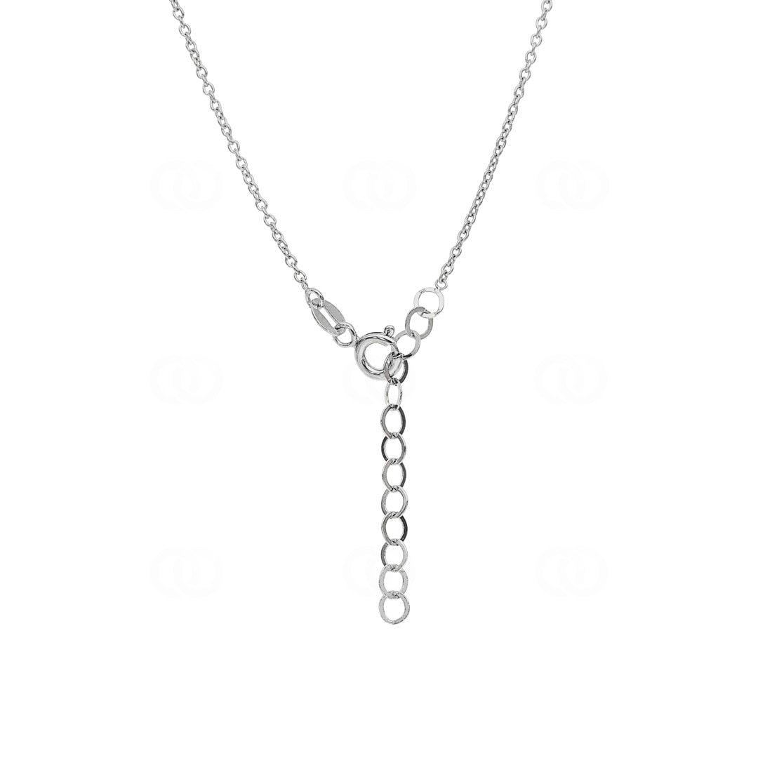 Collier mit Anhänger 750/18 K Weissgold mit Diamant 0.19 ct H/si