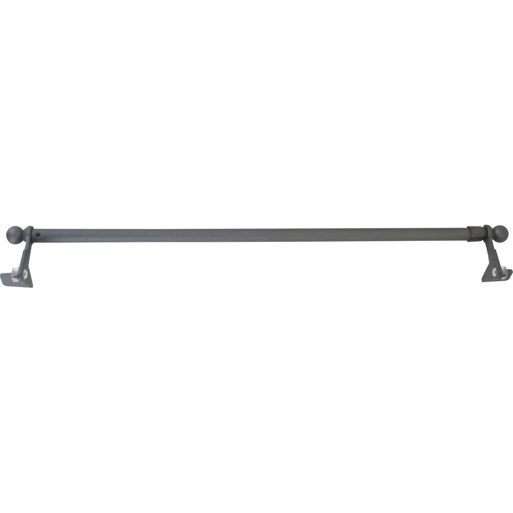 Tringle de vitrage fixvitre en zinc et métal gris 30-50cm