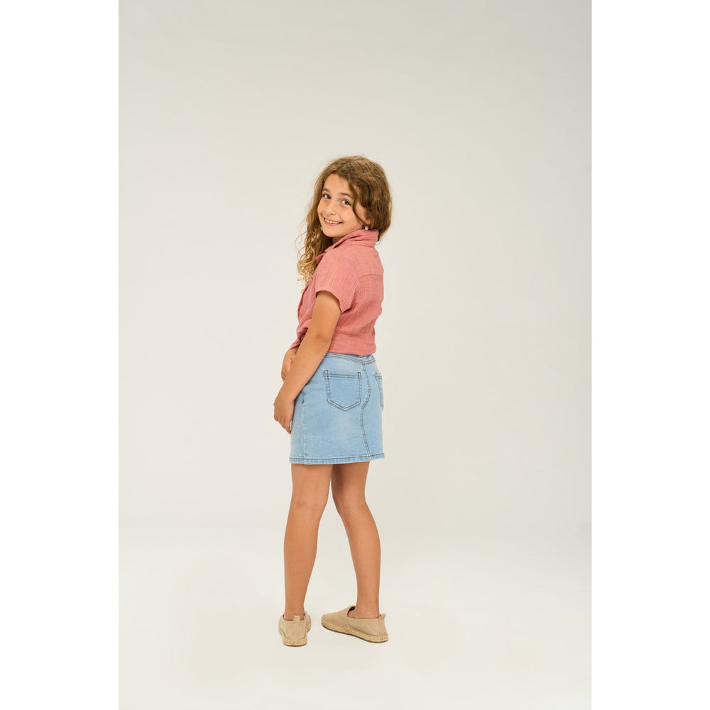 Køb The New Light Blue Denim Oda Denim Nederdel