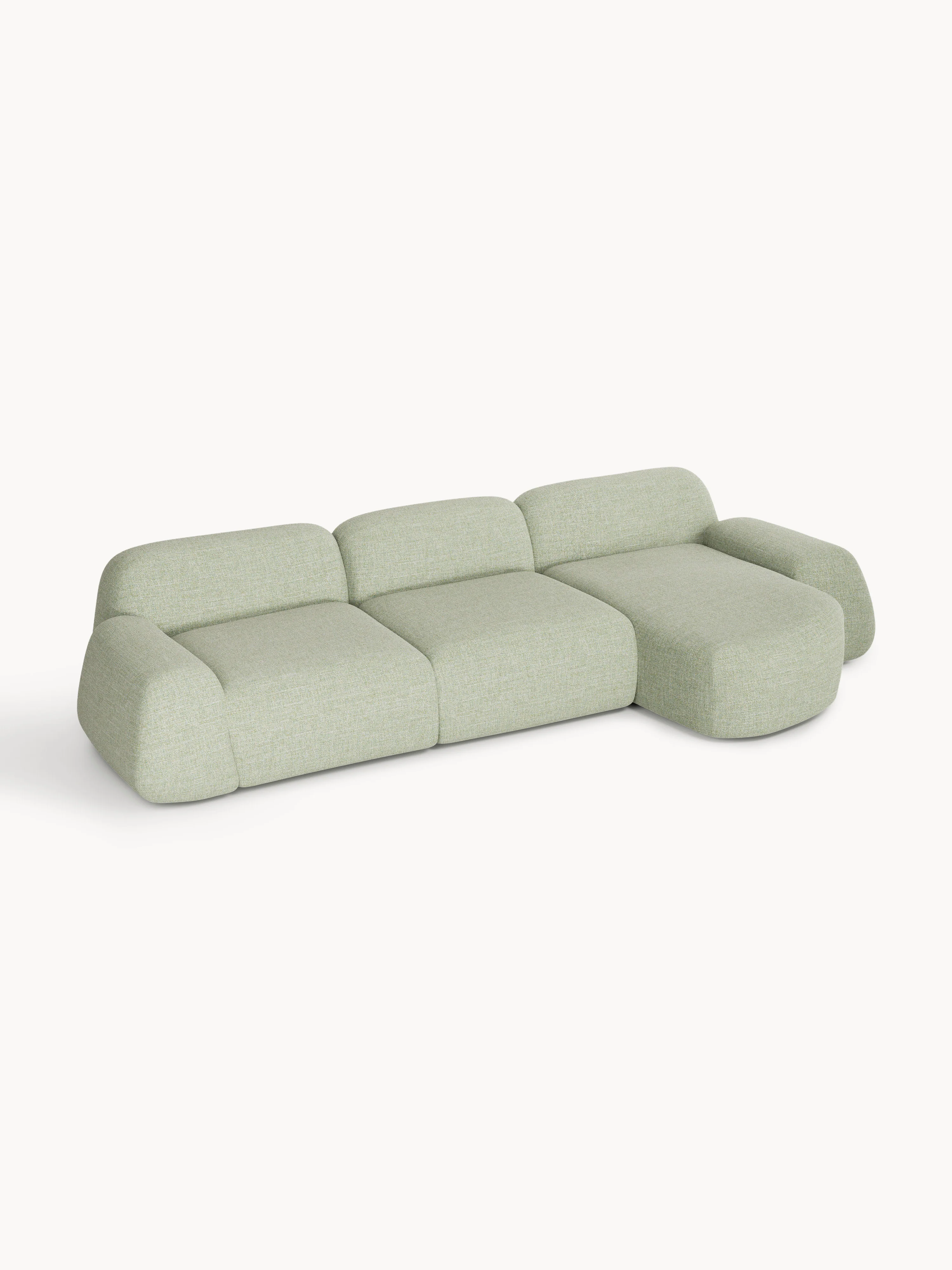 Modulaire bouclé hoekbank Wolke (4-zits)