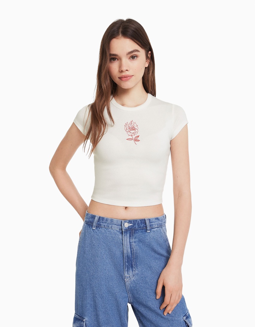 Camiseta de manga curta com estampa