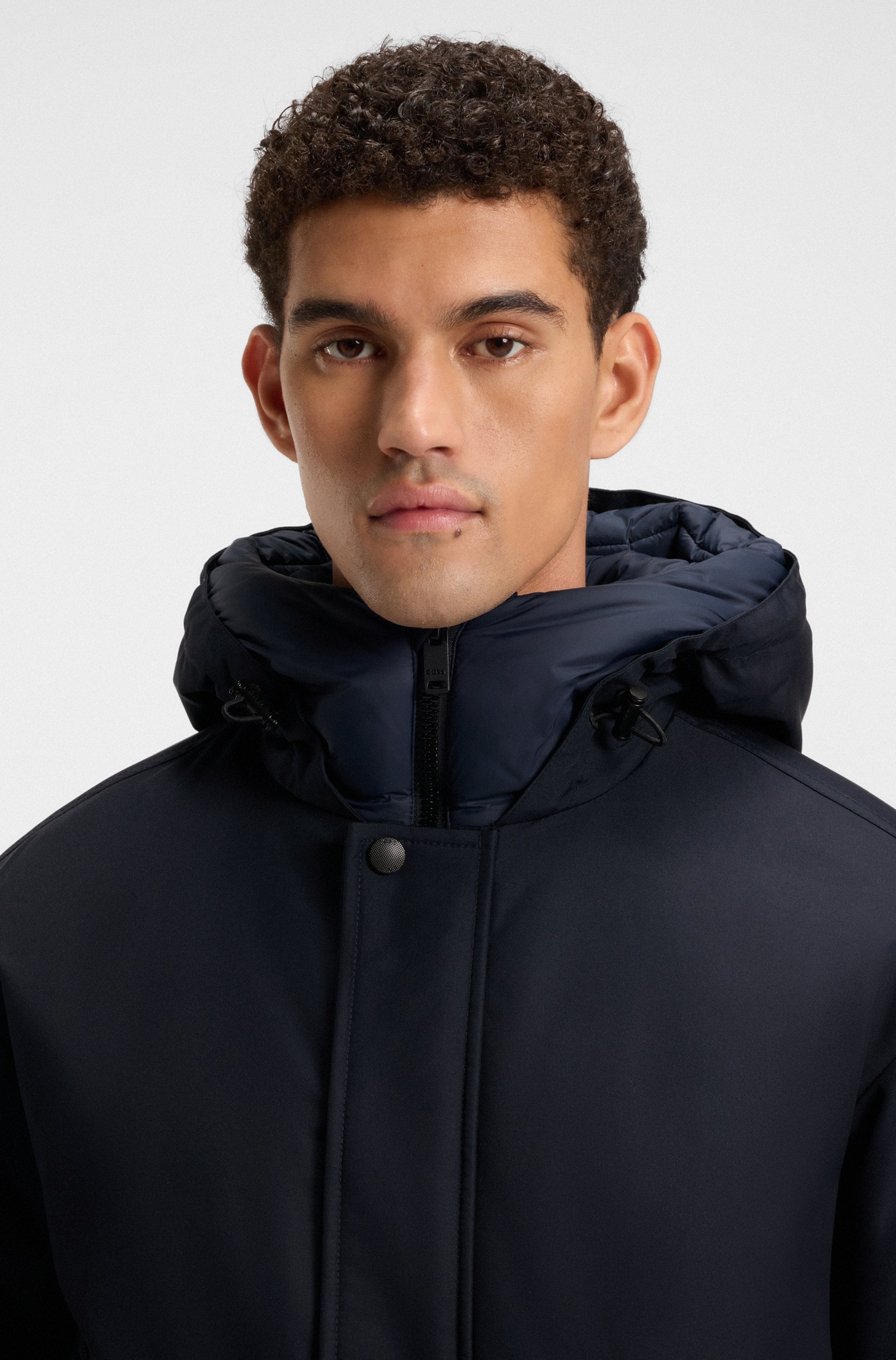 BOSS ORANGE Blouson »Osis« mit Kapuze relaxed fit, mit wattierter Kapuze, verdeckter Reissverschluss