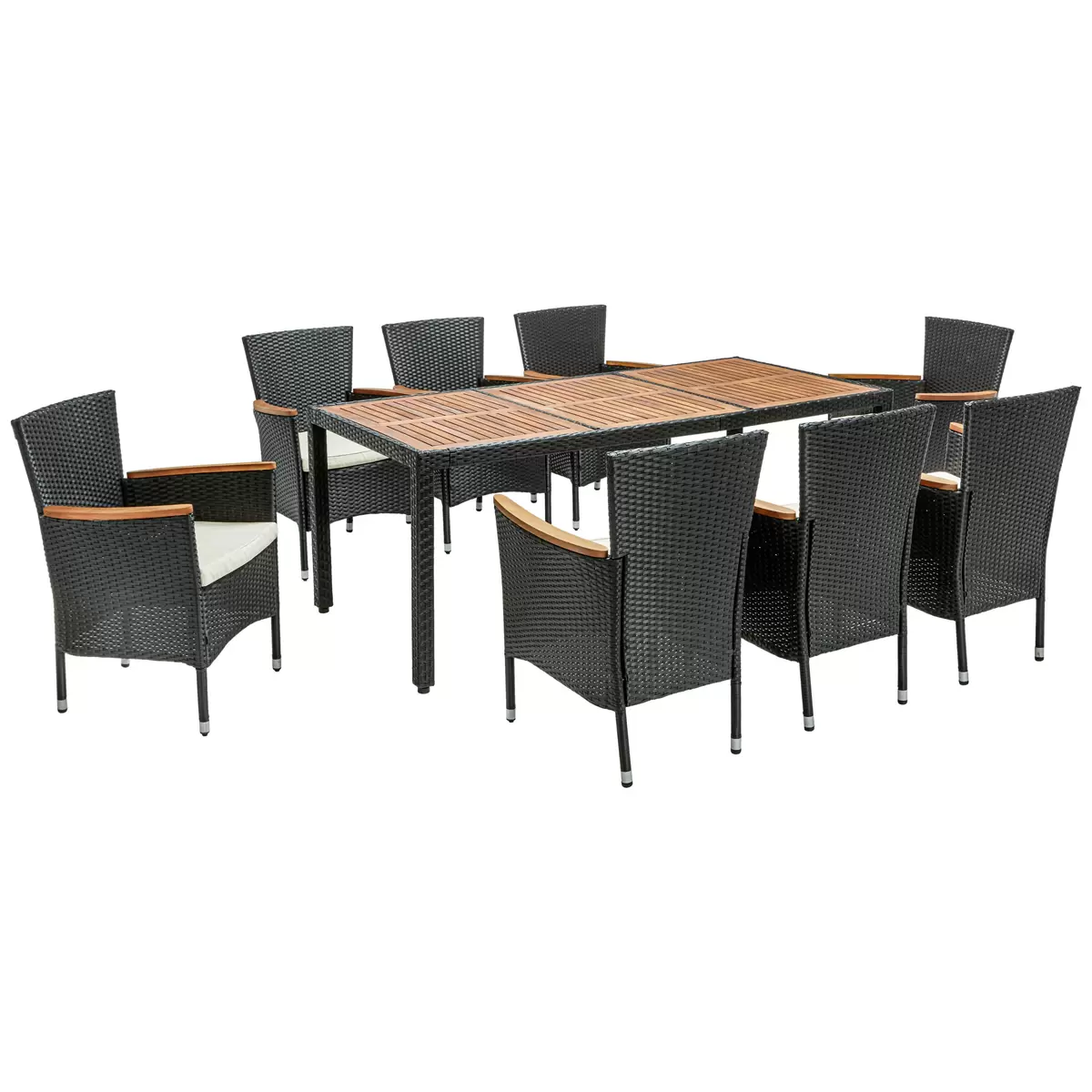James Wood Gartengarnitur Moa 9-Teilig schwarz,beige,braun