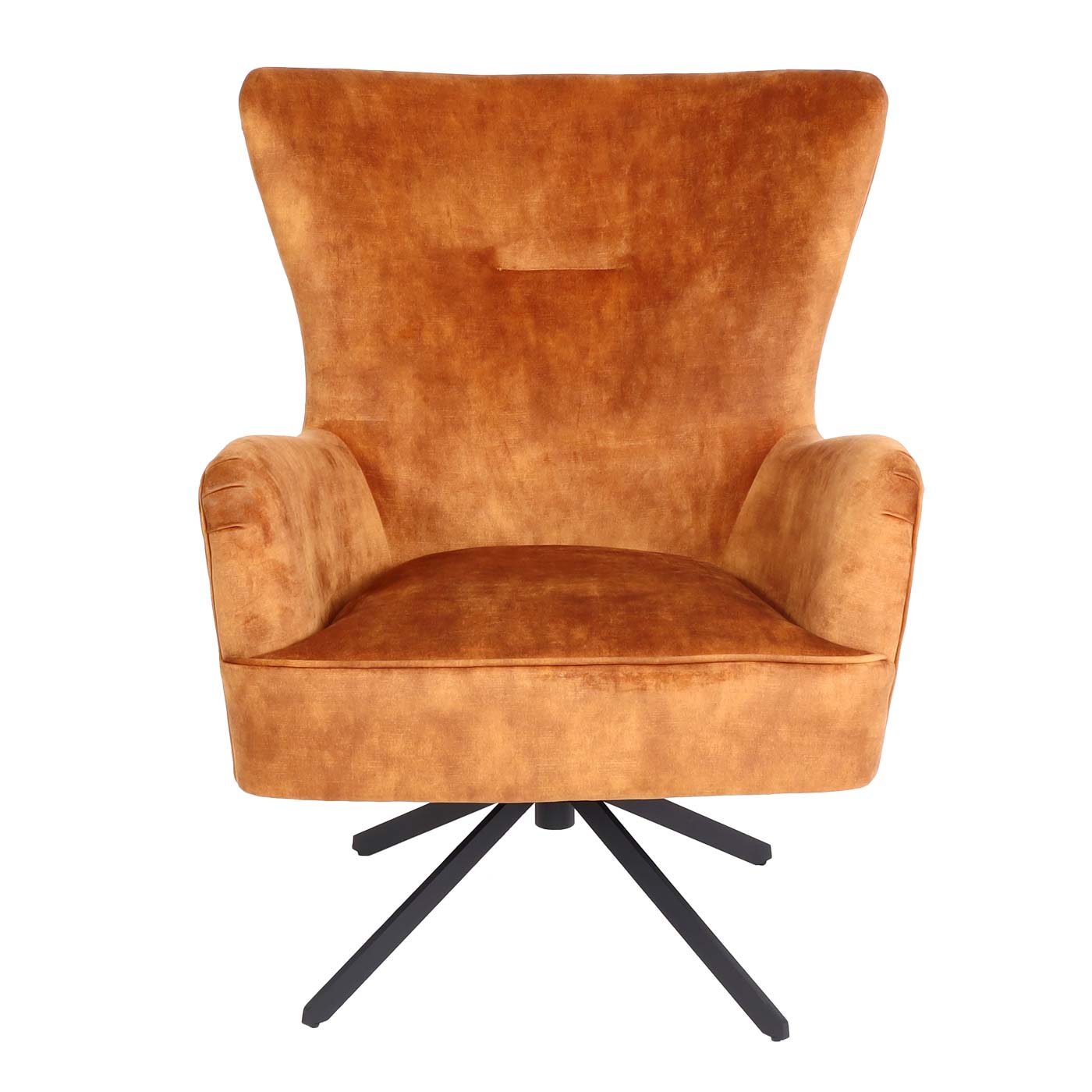 Lounge-Sessel MCW-L63, Cocktailsessel Polstersessel Relaxsessel, drehbar, vintage Samt Metall ~ gold-braun