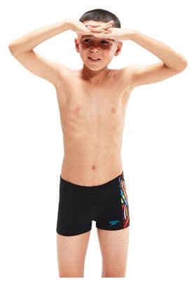 Maillot de Bain Enfant Speedo Eco  Dig Panel Aquashort Noir Rouge