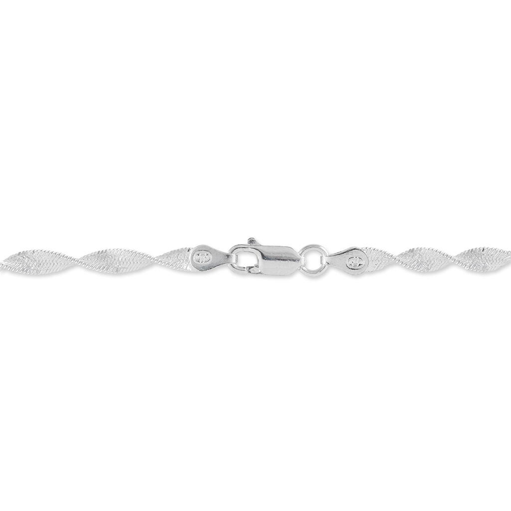 Bracelet Ciana Torsade Diamante Argent Blanc