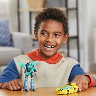 Transformers EarthSpark Cyber-Combiner Figursett Bumblebee & Mo Malto