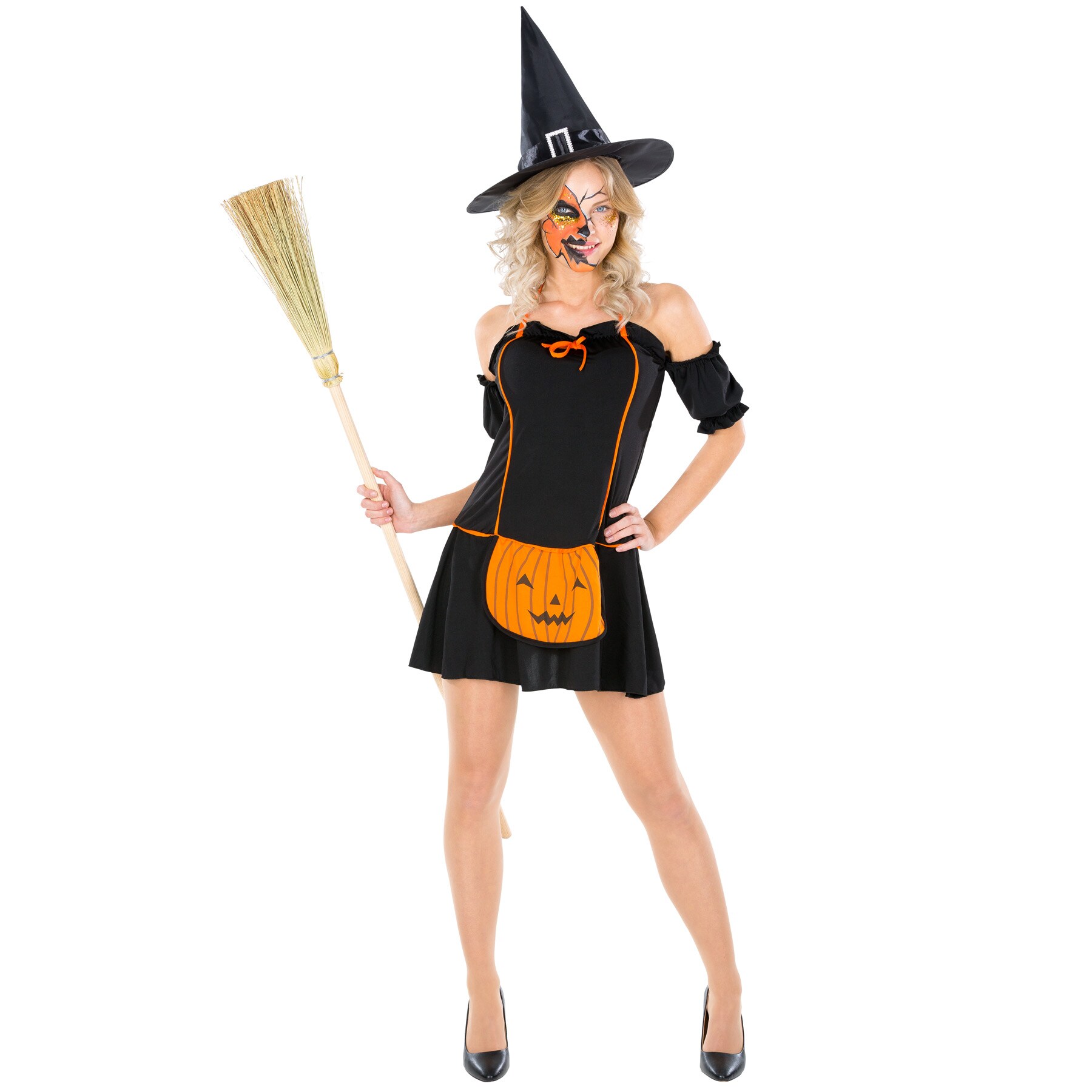 tectake® Frauenkostüm Pumpkin Witch