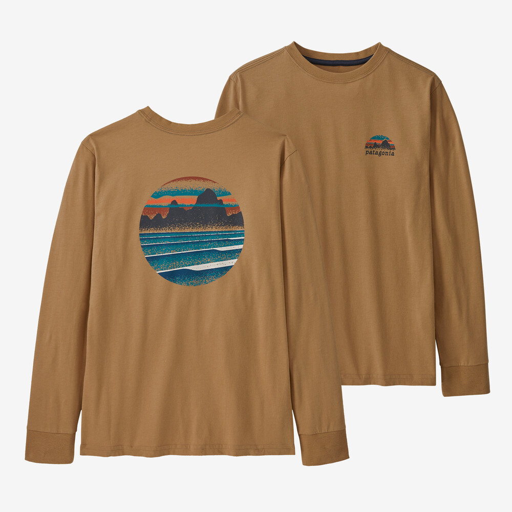 Langarm-T-Shirt aus regenerativer, biozertifizierter Baumwolle mit Skyline-Motiv für Kinder