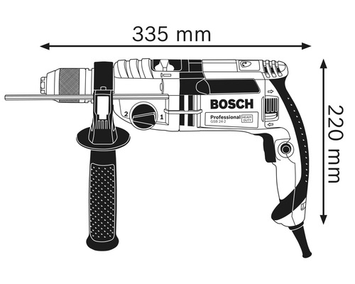 Bosch Professional GSB 24-2 klopboormachine inclusief boorkop en L-koffer