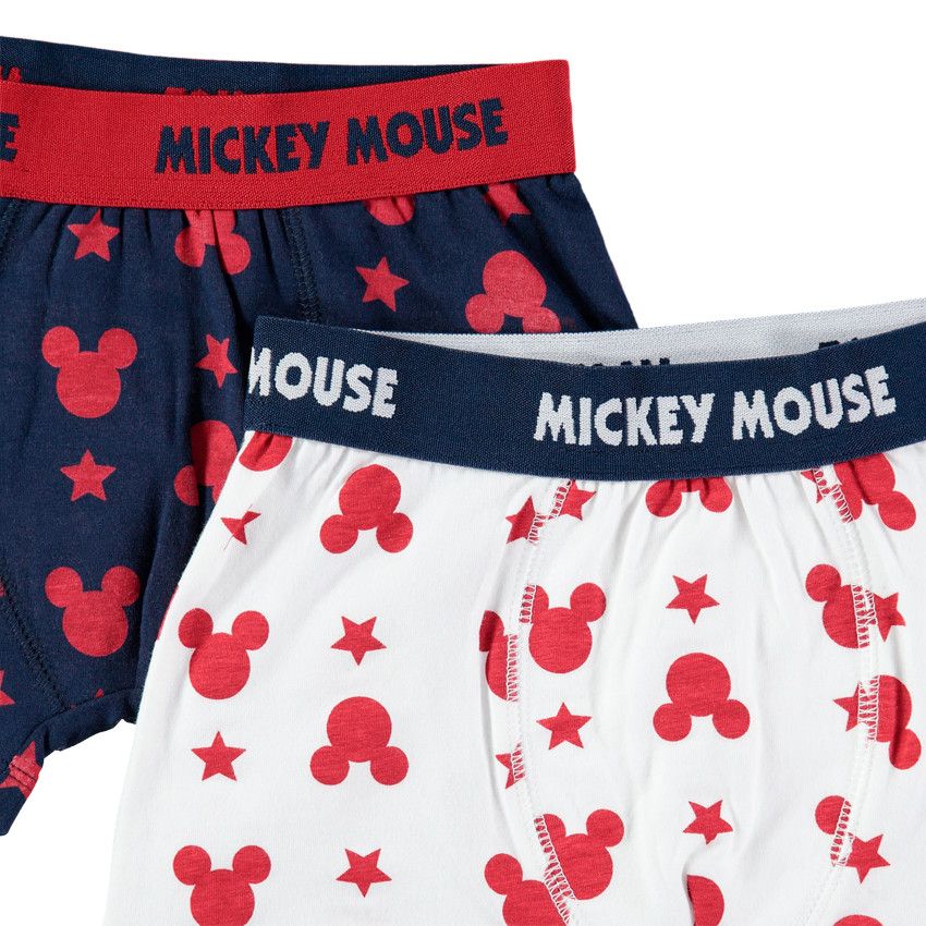 Lot de 2 boxers en coton avec sertis Mickey Disney - Beige