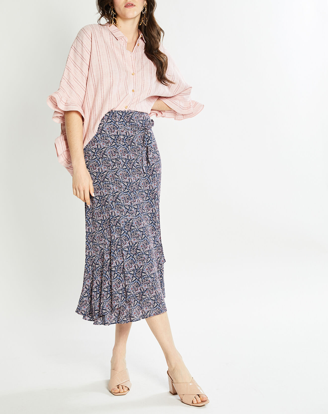 Karl Marc John Chemise en Lin mélangé Chiquita à rayures  rose pâle