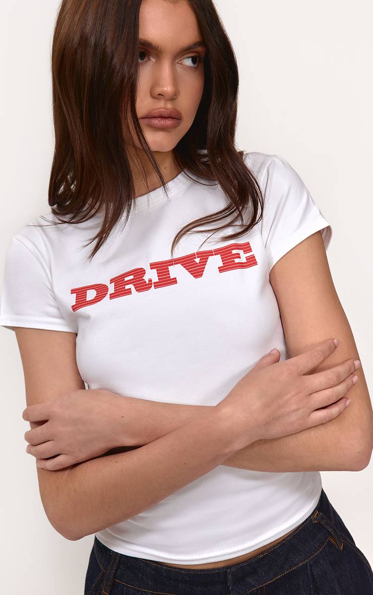 Blanc Haut Court Imprimé Drive