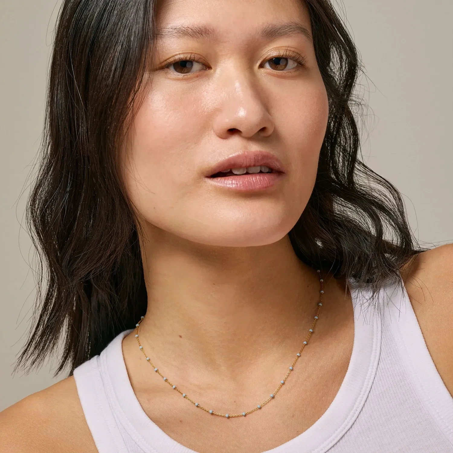 Enamel Lola Sky Halskæde 18 kt. Forgyldt Sølv N55G-Sky