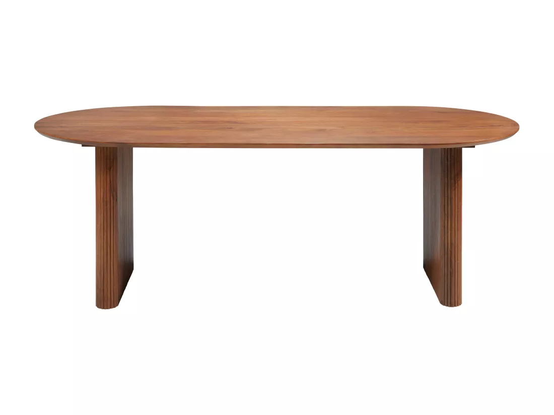 Table à manger 8 personnes en bois de manguier - Naturel - BALIMELA