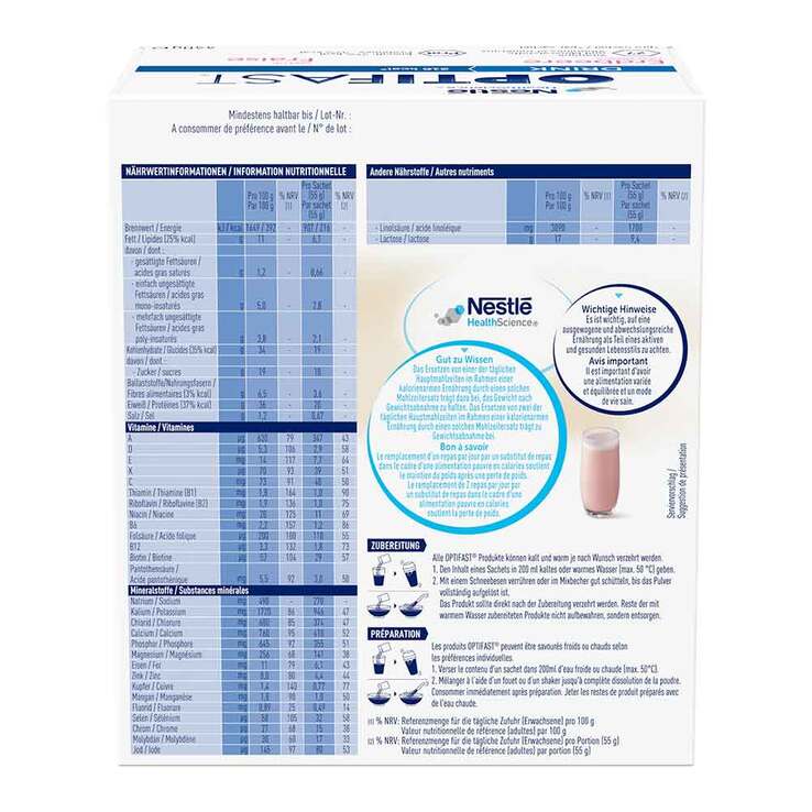 Optifast home Drink Erdbeere Pulver, 8X55 g