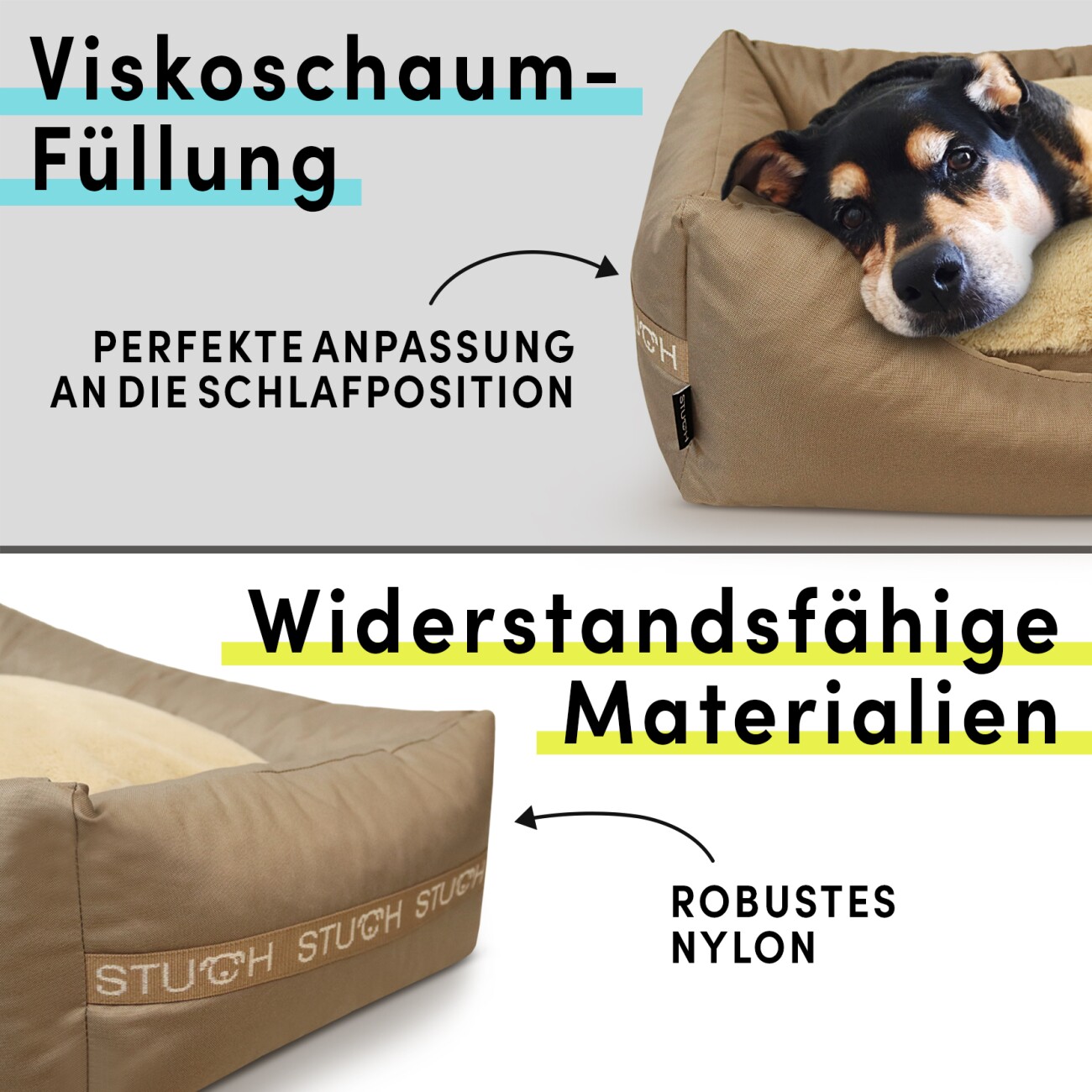 STUCH Ortho Hundebett Perfect Dreams beige S