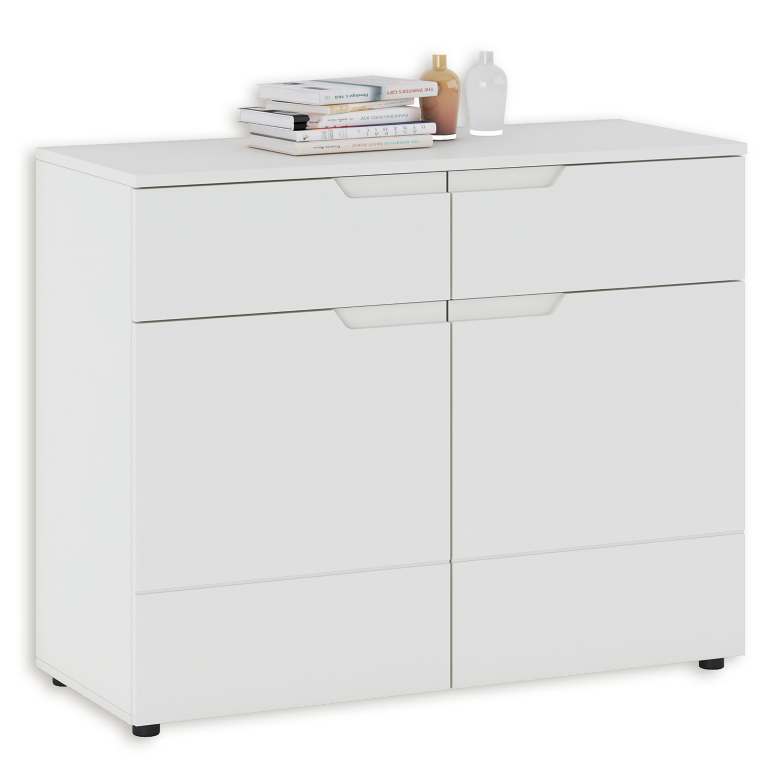 Kommode HILTON - weiß - 2 Schubkästen - 100 cm breit