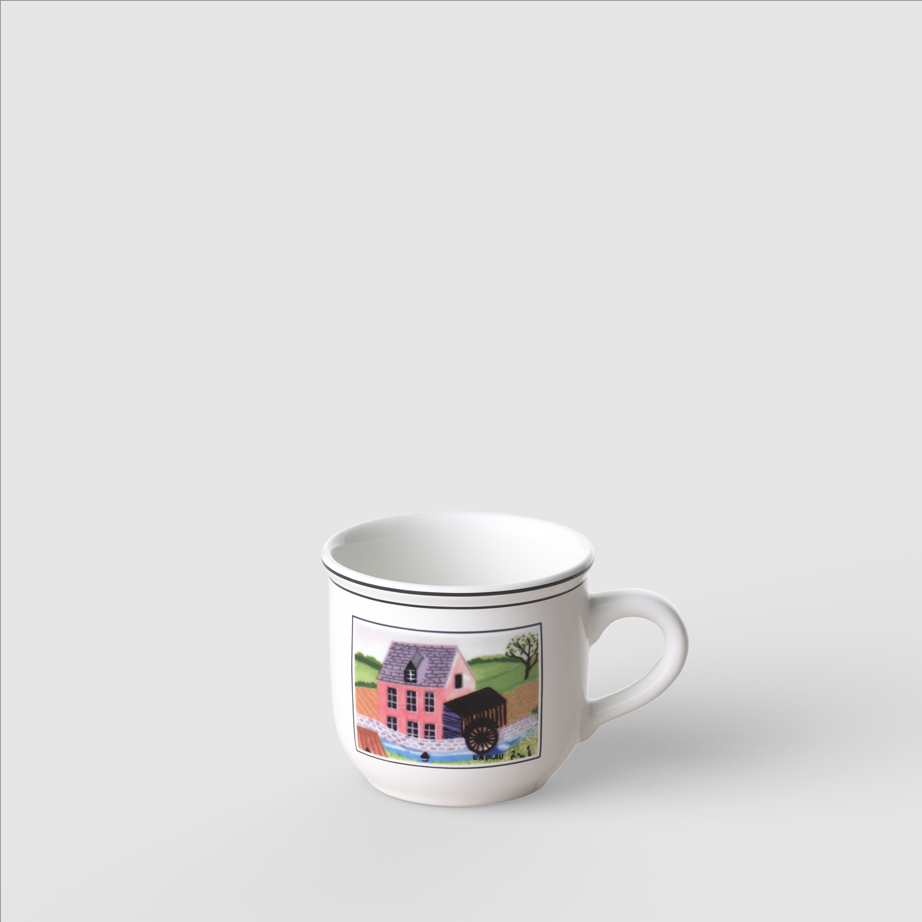 Design Naif Espresso cup Multi-colored, 3.1 oz, Premium Porcelain