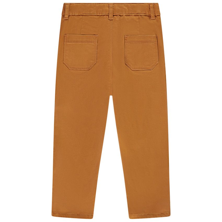 Pantalon uni en twill avec poches plaquées pour garçon - Moutarde