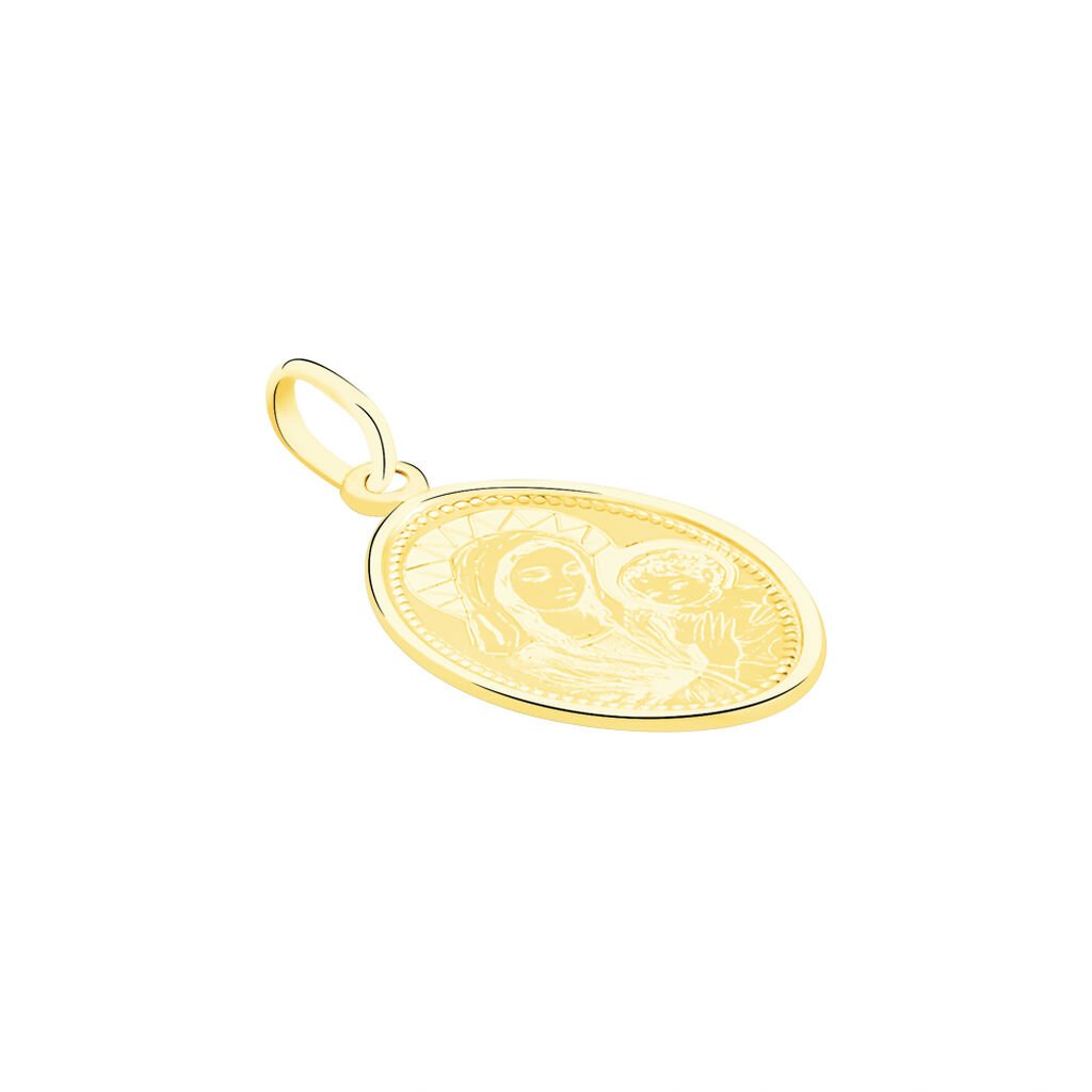 Pendentif Or Jaune Vierge A L'enfant
