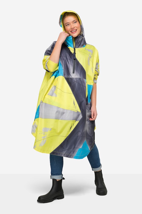 Funktions-Regencape, Unisex, Print, Kapuze