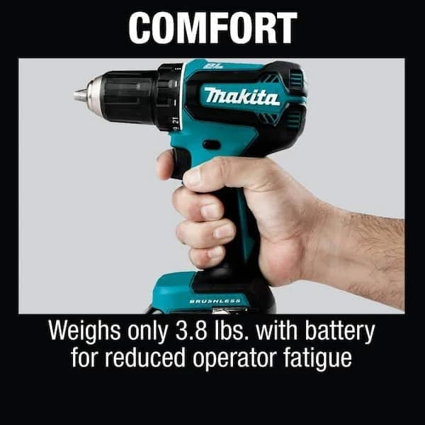 Makita 18V LXT Lithium-Ion Brushless Cordless 1/2 in. Driver-Drill Kit, 3.0Ah with Bonus Impact XPS 35 Piece Impact Bit Set
